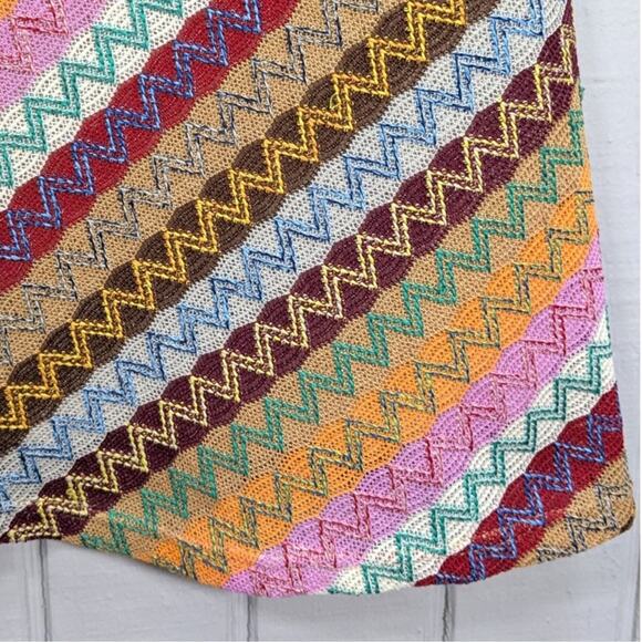 Sam TY Retro Boho Multi-Color Colorful Striped Knit Maxi Long Skirt Size Large - Picture 2 of 5